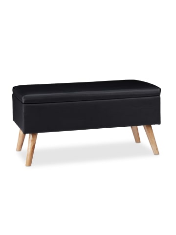 relaxdays Sitzbank in Schwarz - (B)80 x (H)40 x (T)39,5 cm