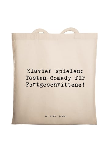 Mr. & Mrs. Panda Tragetasche Spruch Klavier Tasten mit Spruch in Creme