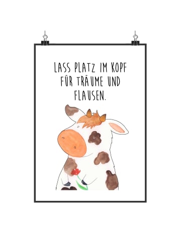 Mr. & Mrs. Panda Print Kuh Motiv mit Spruch in Weiß
