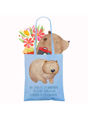 Mr. & Mrs. Panda Schultasche Wombat mit Spruch in Sky Blue