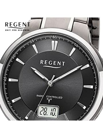 Regent Funkuhr Regent Funkuhren silber extra groß (ca. 40mm)