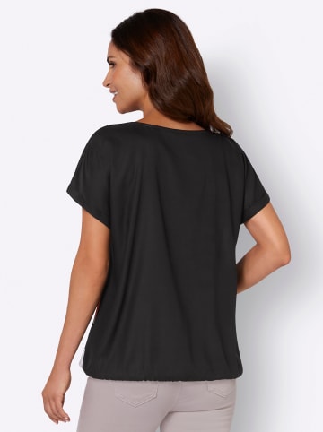 WITT WEIDEN Druckbluse in mandarine-schwarz-bedruckt