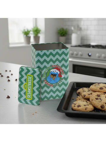 Geda Labels Vorratsdose Sesamstraße Cookie Tester in Grün - 12x7.5x18