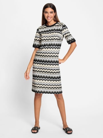 Heine Freizeitkleid in schwarz-champagner-gemustert