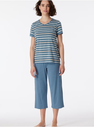 Schiesser Pyjama Casual Essentials in blaugrau