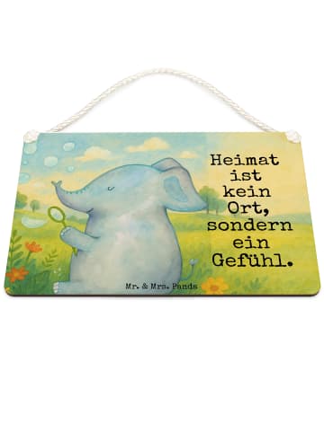 Mr. & Mrs. Panda Wandbild Holz Elefant Seifenblasen Design mit S... in Weiß