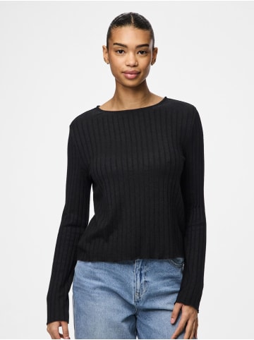 Pieces Langarmbluse in Black