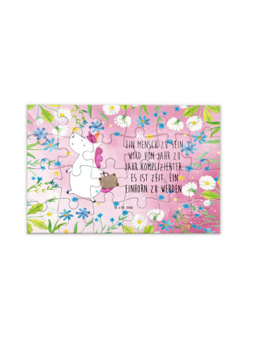 Mr. & Mrs. Panda Puzzle Einhorn Koffer mit Spruch in Rot Pastell