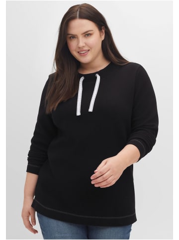 sheego Sweatshirt in schwarz