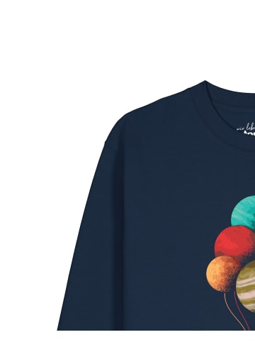 wat? Apparel Sweatshirt Balloon Spaceman in Dunkelblau