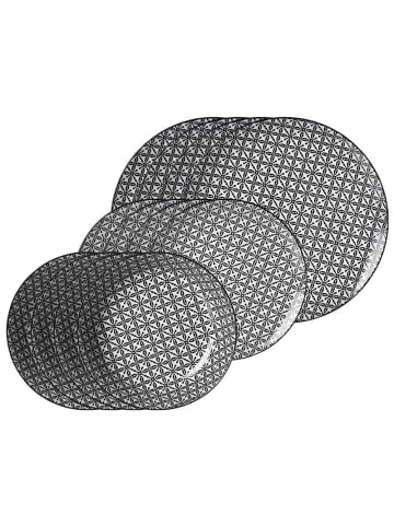 Ritzenhoff & Breker 12-tlg. Teller-Set Takeo Leaves in Schwarz-Weiß – in schwarz-weiß