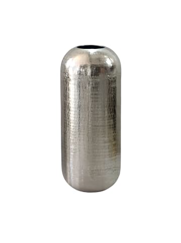 FineBuy Vase in Silber / Aluminium / 31x31x75