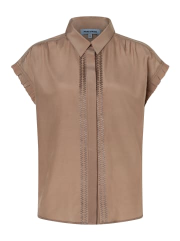 More & More hauchzarte Bluse,  Rüschen & Zierstickerei in ginger brown
