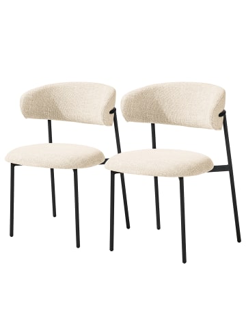 home24 Polsterstuhl PODINGTON 2er-Set in Creme
