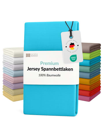 Carpe Sonno Edel-Jersey Spannbettlaken in Türkis