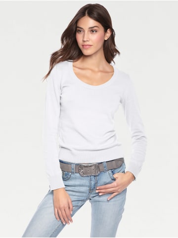 Heine Rundhals-Pullover in weiß