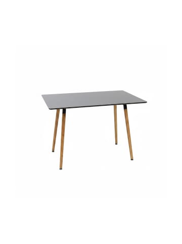 relaxdays Esstisch in Schwarz/ Natur - (B)110 x (H)75 x (T)70 cm