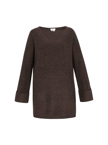 usha WHITE LABEL Sweater in dark brown melange