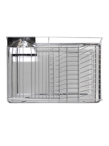 relaxdays Abtropfgestell in Silber- (B)48 x (H)33 x (T)12 cm