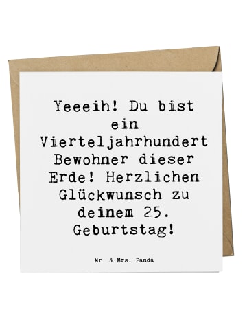 Mr. & Mrs. Panda Deluxe Karte Spruch 25. Geburtstag mit Spruch in Weiß