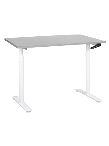 Beliani Höhenverstellbarer Schreibtisch DESTINAS in Grau/Weiß
