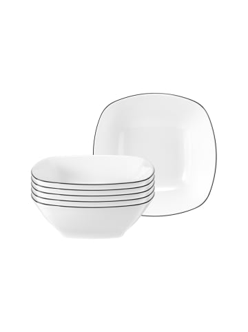 Seltmann Weiden 6er Set Dessertschalen Lido Black Line 15 x 15 cm in weiß