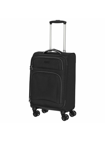 D&N Travel Line 9204 - 4-Rollen-Kabinentrolley S 55 cm (grau) in schwarz