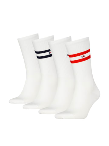 Tommy Hilfiger Socken TH Men Sock 4P Giftbox Sport Stripe in White