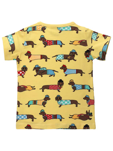 Villervalla Shirt Kurzarm Dachshund in zitrone