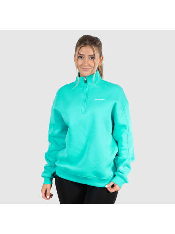 SMILODOX Half Zip Sweatshirt Teresita in Türkis