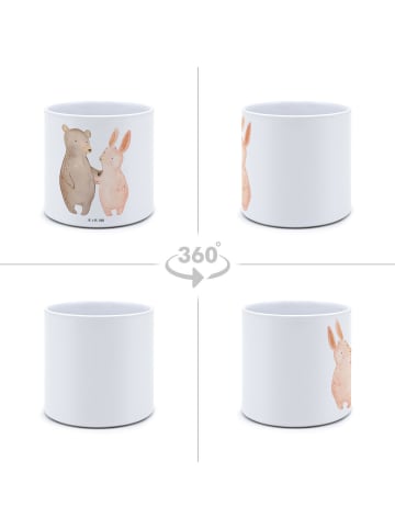 Mr. & Mrs. Panda Blumentopf Groß Bär und Hase Umarmen ohne Spruch in Weiß