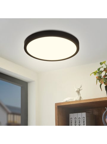 ZMH LED Deckenleuchte in schwarz flach rund 24W Flurlampe 4000K neutralweiß Ø23cm