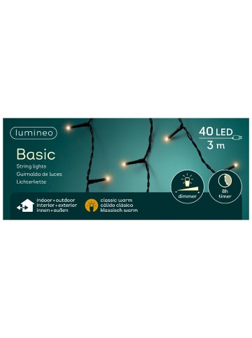 LUMINEO Lichterkette Basic 40 LED 3 m in klassisch warm