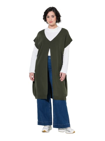 Ulla Popken Pullover in dunkel khaki