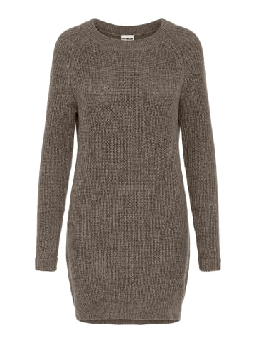 Noisy may Langarm Strick Kleid NMSIESTA Legeres Midi Dress Shirt Kleid in Braun