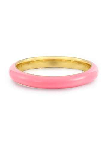 Glanzstücke München Ring Sterling Silber gelbgold Emaille rosa in gelbgold