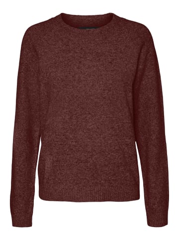 Vero Moda Strick Pullover Meliert Basic Langarm VMDOFFY in Weinrot