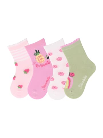 Sterntaler Socken 4er-Pack Erdbeeren in hellrosa