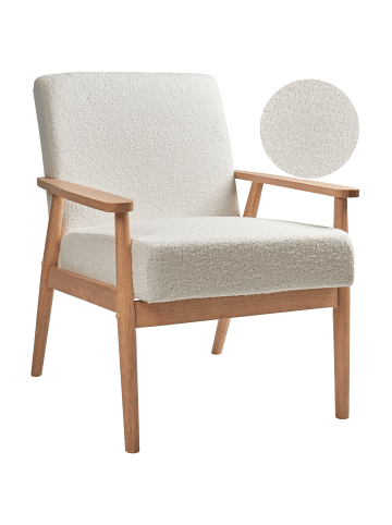 Beliani Sessel ESRUM in Weiß/Braun - (W) 62 x (H) 79 x (L) 80 cm