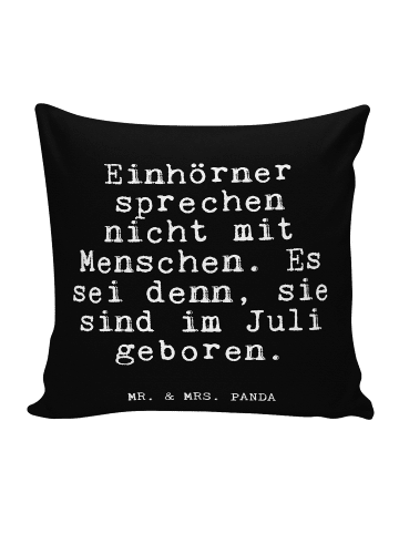 Mr. & Mrs. Panda Kissen 40x40 Einhörner sprechen nicht mit... mi... in Schwarz
