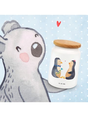 Mr. & Mrs. Panda Vorratsdose Pinguin Pärchen ohne Spruch in Weiß