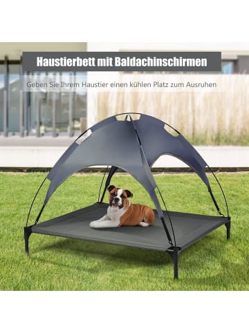 COSTWAY Hundebett mit Baldachin XL in Grau