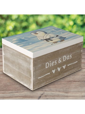 Mr. & Mrs. Panda Kiste Pinguin Karate Design ohne Spruch in Weiß