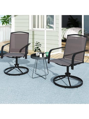 COSTWAY Gartenstühle drehbar 2er Set in Grau