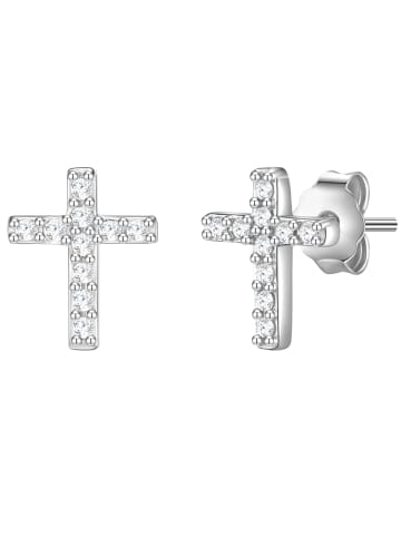 Glanzstücke München Ohrstecker Kreuz Sterling Silber Topas in silber