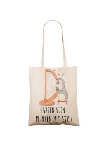 Mr. & Mrs. Panda Tote Bag Harfe mit Stil mit Spruch in Creme