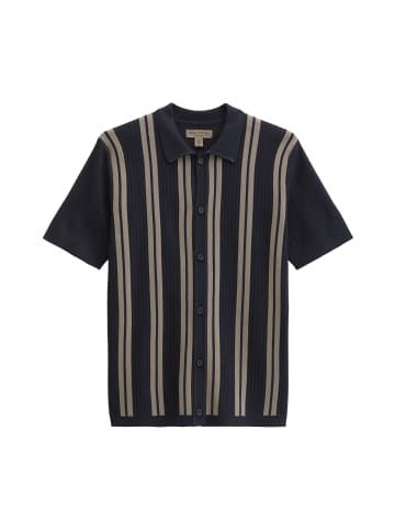 Marc O'Polo Kurzarm-Feinstrickshirt DFB Travel Collection in Deep Night Blue