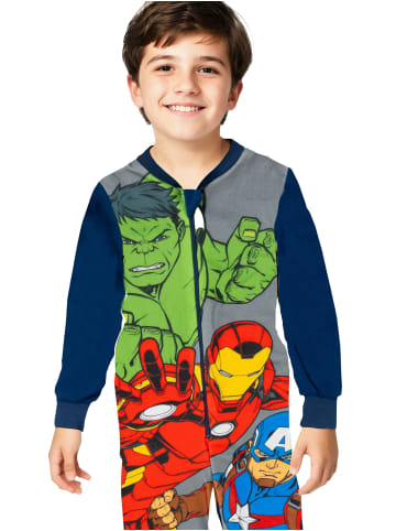 Avengers Marvel The Avengers Jumpsuit Overall Pyjama Schlafanzug langarm in blau