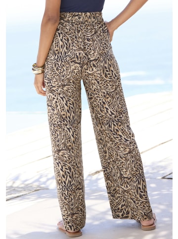 Buffalo Palazzohose in beige-jeansblau bedruckt