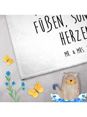 Mr. & Mrs. Panda Handtuch Sommer Meer Strand mit Spruch in Weiß